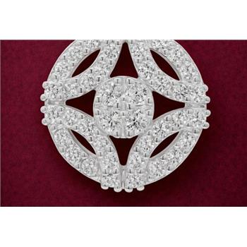 No Reserve 925 Sterling Silver 0.64 Ct Round Cubic Zirconia Pendant