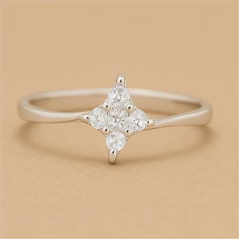 No Reserve 925 Sterling Silver 0.65 Ct Cubic Zirconia Ring 8 US Ring Size