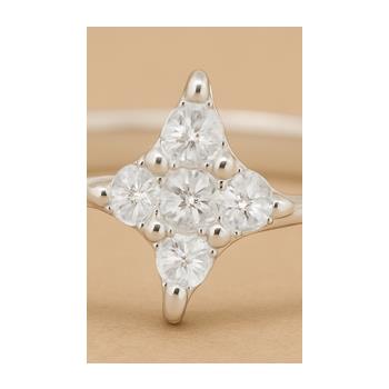 No Reserve 925 Sterling Silver 0.65 Ct Cubic Zirconia Ring 8 US Ring Size