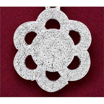 No Reserve 925 Sterling Silver 0.66 Ct Round Cubic Zirconia Pendant