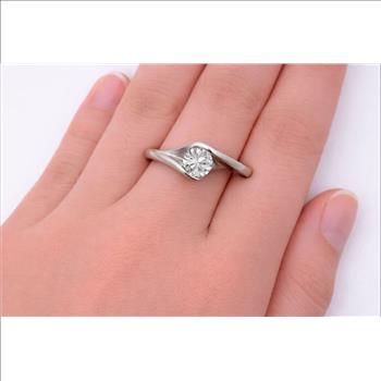 NO RESERVE 925 Sterling Silver 0.68 Ct Cubic Zirconia Ring 6 US Ring Size