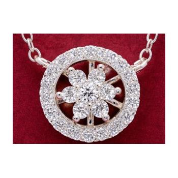 NO RESERVE 925 Sterling Silver 0.71 Ct Round Cubic Zirconia Pendant