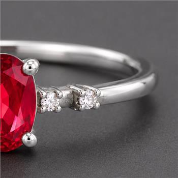 No Reserve 925 Sterling Silver 0.74 Ct Oval Pink Topaz Cubic Zirconia Ring 7 US Ring Size