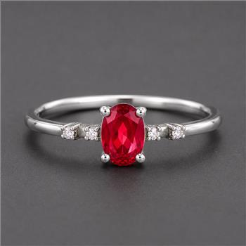 No Reserve 925 Sterling Silver 0.74 Ct Oval Pink Topaz Cubic Zirconia Ring 7 US Ring Size