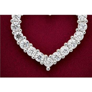 No Reserve 925 Sterling Silver 0.77 Ct Round Cubic Zirconia Pendant