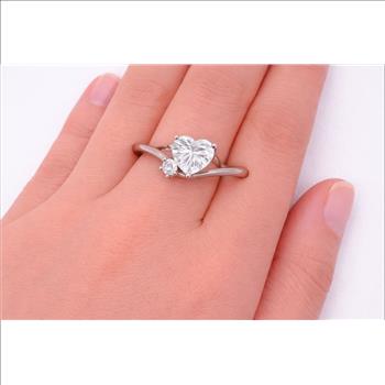 No Reserve 925 Sterling Silver 0.78 Ct Cubic Zirconia Ring
