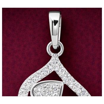 No Reserve 925 Sterling Silver 0.78 Ct Round Cubic Zirconia Pendant
