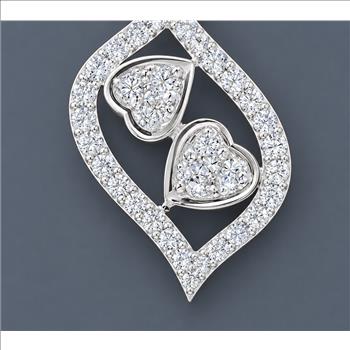 No Reserve 925 Sterling Silver 0.78 Ct Round Cubic Zirconia Pendant