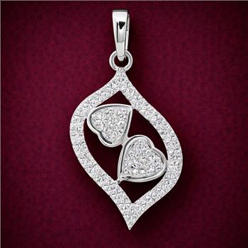 No Reserve 925 Sterling Silver 0.78 Ct Round Cubic Zirconia Pendant