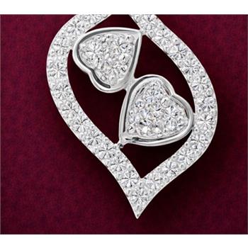 No Reserve 925 Sterling Silver 0.78 Ct Round Cubic Zirconia Pendant