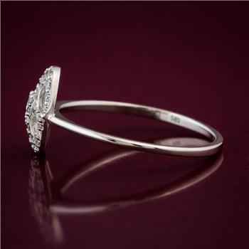 No Reserve 925 Sterling Silver 0.79 Ct Round Cubic Zirconia Ring 9 US Ring Size