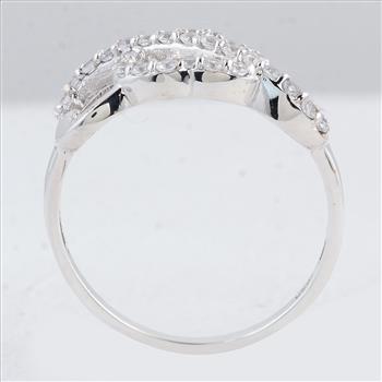 No Reserve 925 Sterling Silver 0.81 Ct Round Cubic Zirconia Ring 7 US Ring Size