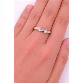 No Reserve 925 Sterling Silver 0.85 Ct Cubic Zirconia Ring 6 US Ring Size