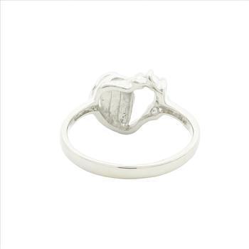 No Reserve 925 Sterling Silver 0.85 Ct Cubic Zirconia Ring 7 US Ring Size