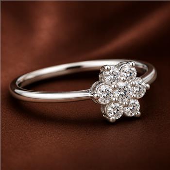 No Reserve 925 Sterling Silver 0.90 Ct Cubic Zirconia Ring 5 US Ring Size