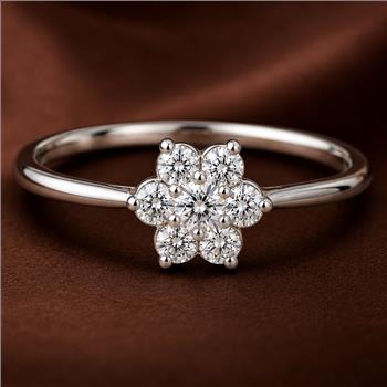 No Reserve 925 Sterling Silver 0.90 Ct Cubic Zirconia Ring 5 US Ring Size