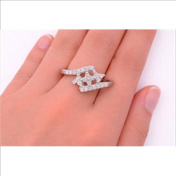 No Reserve 925 Sterling Silver 0.91 Ct Cubic Zirconia Ring 7 US Ring Size