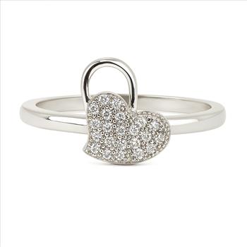 No Reserve 925 Sterling Silver 0.92 Ct Cubic Zirconia Ring 6.5 US Ring Size