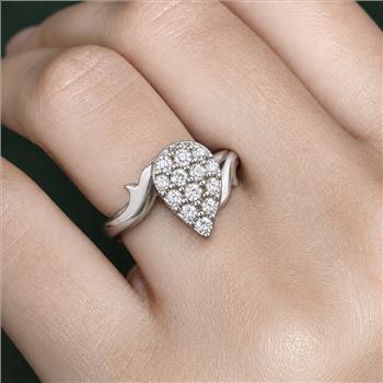 No Reserve 925 Sterling Silver 0.93 Ct Cubic Zirconia Ring 6  US Ring Size