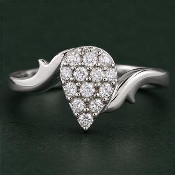 No Reserve 925 Sterling Silver 0.93 Ct Cubic Zirconia Ring 6  US Ring Size