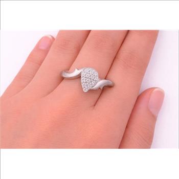 No Reserve 925 Sterling Silver 0.93 Ct Cubic Zirconia Ring 6 US Ring Size