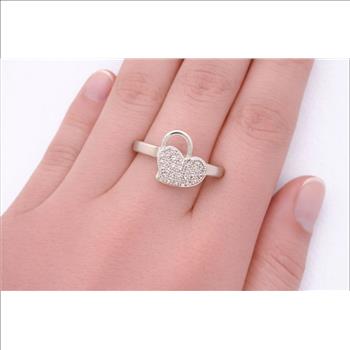 No Reserve 925 Sterling Silver 0.94 Ct Cubic Zirconia Ring 6.5 US Ring Size