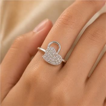 No Reserve 925 Sterling Silver 0.94 Ct Cubic Zirconia Ring 6.5 US Ring Size