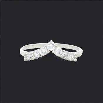 No Reserve 925 Sterling Silver 0.94 Ct Cubic Zirconia Ring 7 US Ring Size