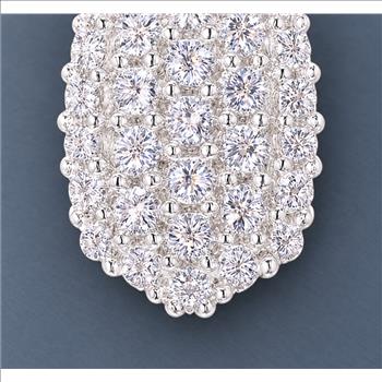 No Reserve 925 Sterling Silver 0.95 Ct Round Cubic Zirconia Pendant