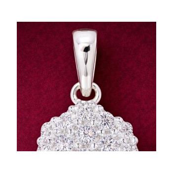 No Reserve 925 Sterling Silver 0.95 Ct Round Cubic Zirconia Pendant