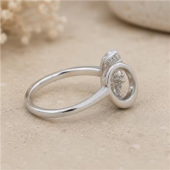 No Reserve 925 Sterling Silver 0.99 Ct Cubic Zirconia Ring 6 US Ring Size