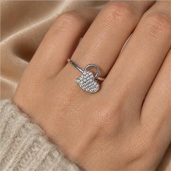 No Reserve 925 Sterling Silver 0.99 Ct Cubic Zirconia Ring 6.5 US Ring Size