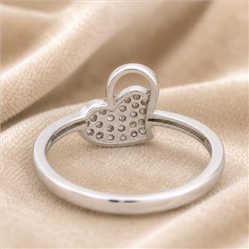 No Reserve 925 Sterling Silver 0.99 Ct Cubic Zirconia Ring 6.5 US Ring Size