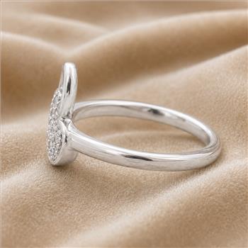 No Reserve 925 Sterling Silver 0.99 Ct Cubic Zirconia Ring 6.5 US Ring Size