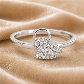 No Reserve 925 Sterling Silver 0.99 Ct Cubic Zirconia Ring 6.5 US Ring Size