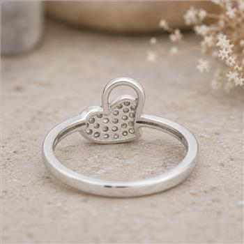 No Reserve 925 Sterling Silver 0.99 Ct Cubic Zirconia Ring 6.5 US Ring Size