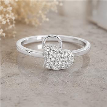 No Reserve 925 Sterling Silver 0.99 Ct Cubic Zirconia Ring 6.5 US Ring Size