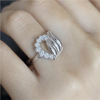 No Reserve 925 Sterling Silver 1.00 Ct Cubic Zirconia Ring 6 US Ring Size