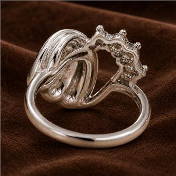 No Reserve 925 Sterling Silver 1.00 Ct Cubic Zirconia Ring 6 US Ring Size