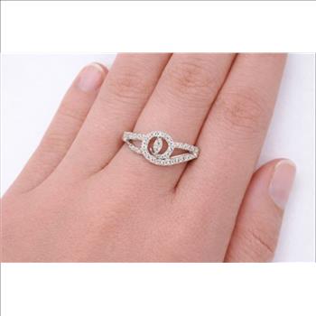 No Reserve 925 Sterling Silver 1.00 Ct Cubic Zirconia Ring 6.5 US Ring Size