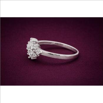 No Reserve 925 Sterling Silver 1.00 Ct Cubic Zirconia Ring 9 US Ring Size