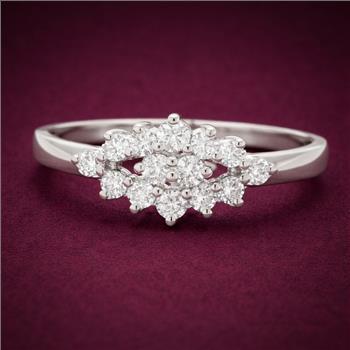 No Reserve 925 Sterling Silver 1.00 Ct Cubic Zirconia Ring 9 US Ring Size