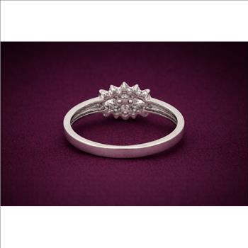 No Reserve 925 Sterling Silver 1.00 Ct Cubic Zirconia Ring 9 US Ring Size