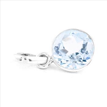 No Reserve 925 Sterling Silver 10.19 Ct Round Blue Topaz Pendant