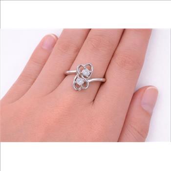 No Reserve 925 Sterling Silver 1.02 Ct Cubic Zirconia Ring 6 US Ring Size