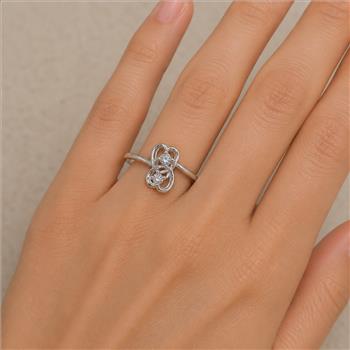 No Reserve 925 Sterling Silver 1.02 Ct Cubic Zirconia Ring 6 US Ring Size