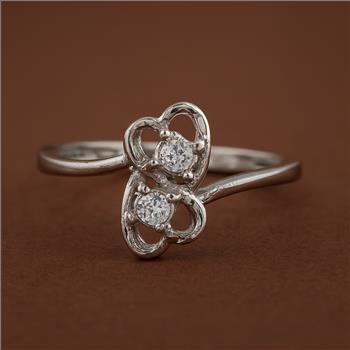 No Reserve 925 Sterling Silver 1.02 Ct Cubic Zirconia Ring 7 US Ring Size
