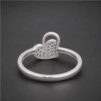 No Reserve 925 Sterling Silver 1.02 Ct Cubic Zirconia Ring 7.5 US Ring Size