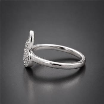 No Reserve 925 Sterling Silver 1.02 Ct Cubic Zirconia Ring 7.5 US Ring Size