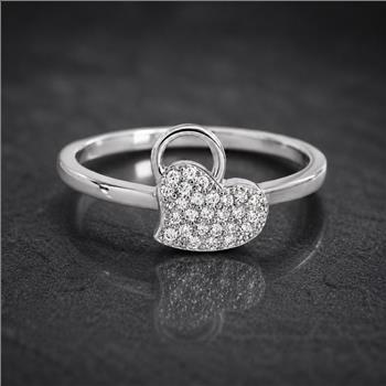 No Reserve 925 Sterling Silver 1.02 Ct Cubic Zirconia Ring 7.5 US Ring Size
